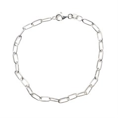 7.5" Superior Elongated Trace Bracelet (8x3mm) Links Eco Sterling Silver
