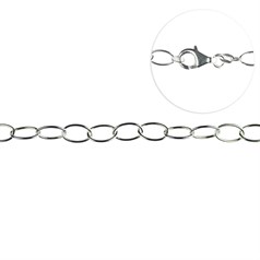 Childs 6.5" Charm Bracelet with Oval Links Lightweight ECO Sterling Silver (STS)