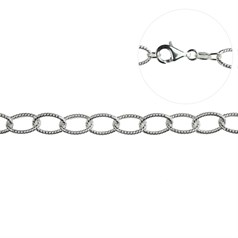 Superior Charm Bracelet with Twisted (10x7mm) Oval Links 7.5" ECO Sterling Silver (STS)