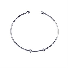 Superior Torque Charm Bangle with Stopper Beads ECO Sterling Silver (STS)