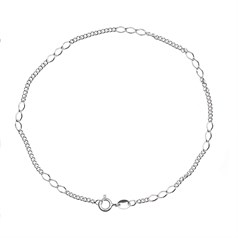 9" Superior Alternate Cable/Trace Chain Anklet Eco Sterling Silver