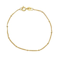 7" Satellite Chain Bracelet Gold Plated Sterling Silver Vermeil