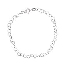 7.5" Superior Heart Link Bracelet Eco Sterling Silver