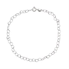 9" Superior Heart Links Chain Anklet ECO Sterling Silver