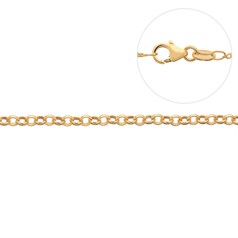 18" Superior Belcher Chain 1.60mm round link Diamond Cut with trigger fastener Gold Plated ECO Sterling Silver Vermeil (Anti Tarnish)