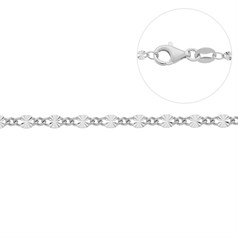 Superior Diamond Cut Sunburst Reduction (Adjustable) Chain 17" ECO Sterling Silver