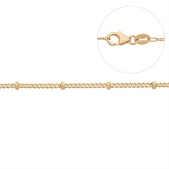16" Superior Satellite Bead Reduction (Adjustable) Chain Gold Plated ECO Sterling Silver Vermeil