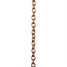 Cable Chain Link Size 2.8mm x 3.6mm Loose by the Metre Copper Plated Anti Tarnish