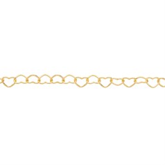 Superior Heart Links Chain Loose by the Metre Gold Plated  ECO Sterling Silver Vermeil