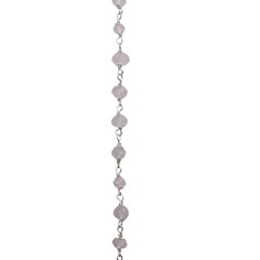 Rose Quartz Chain Loose By the Metre Sterling Silver