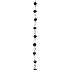 Black Onyx Chain Loose By the Metre Sterling Silver (STS)