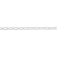 Superior Rectangle (Round Wire) Trace Chain (links 6x3mm) Loose By the Metre ECO Sterling Silver