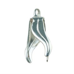 Bell Cap Large (15mm) 4 Prong Silver Plated