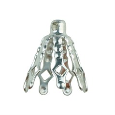 Bell Cap Large (15mm) 7 Prong Silver Plated