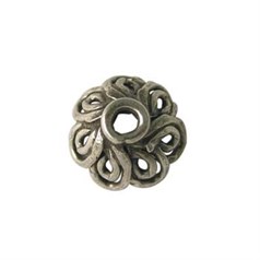 Antiqued Bead Cap 10mm dia Sterling Silver (STS)