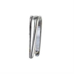 Grooved 13x3mm Slim Pinch Bail Sterling Silver (STS)