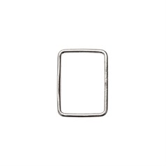 Solid Wire Open Rectangle Pendant 15x11mm Sterling Silver