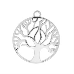 Tree of Life 31mm Cage Pendant Silver Plated