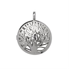 Tree Of Life Locket Pendant 31mm Silver Plated