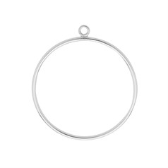 Round 25mm Pendant Frame Sterling Silver