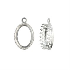 Pendant with Bezel Setting fits 14x10mm Cabochon Sterling Silver (STS)
