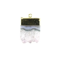 Amethyst Slice Pendant Approx 20x25mm  - Gold Plated