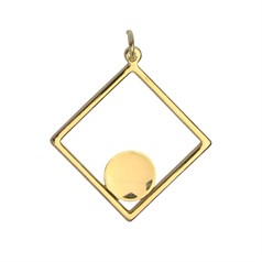 23mm Square Pendant with 11mm Flat Pad Gold Plated