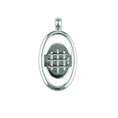 Halo Oval Pendant with 14x10mm pad for Cabochon Silver Plated