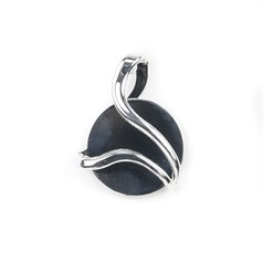 Curvy Pendant with Pad to Take 25mm Cabochon Silver Plated
