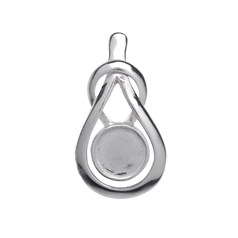 Teardrop Knot Pendant with 10mm Cup for Cabochon Sterling Silver