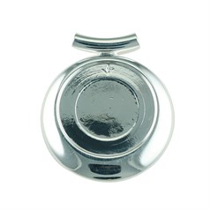 Offset Round Pendant with 25mm Cup for Cabochon Silver Plated