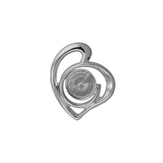 Offset Heart Swirl Pendant  with 10mm Cup for Cabochon Silver Plated