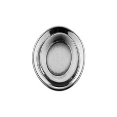 Double Cup Oval Pendant with Satin Silver 18x13mm Cup  for Cabochon Silver Plated