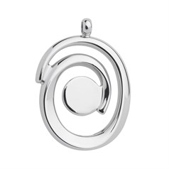 Swirl Pendant with 12mm Flat Pad for Cabochon Silver Plated