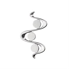 Snake Pendant with 3 -10mm flat pads for Cabochons Silver Plated