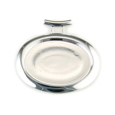 Oval Tube Top Pendant with 40x30mm Cup for Cabochon Silver Plated