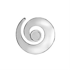 Swirl Pendant with 12mm Cup for Cabochon Silver Plated
