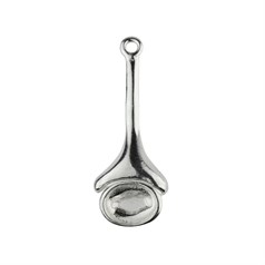 Drop Pendant with Oval Cup Takes approx 8x6mm Cabochon Sterling Silver (STS)