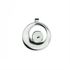 Round Swirl Pendant with 12mm approx. Flat Pad Silver Plated