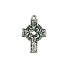 Celtic Cross Pendant 5mm Antiqued Silver Plated