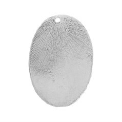 Scratch Oval Stamping Novelty Charm Pendant Dropper 17x26mm with 1mm Hole Silver Plated