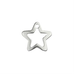 Open Star shape 10mm Charm /Pendant ECO Sterling Silver