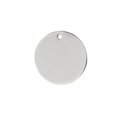17mm Disc Tag 1mm Thick (1 Hole) Sterling Silver (STS)