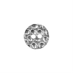 12mm Button Hammered Finish Sterling Silver (STS)