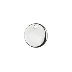 12mm Disc Tag 1mm Thick Slightly Domed (1 Hole 1.5mm) Sterling Silver (STS)