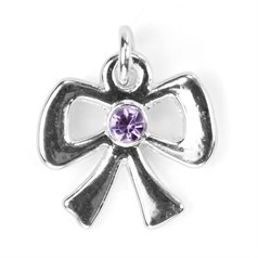 12mm Bow Charm Silver Plated