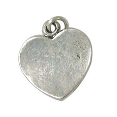 Flat Heart Charm Silver Plated