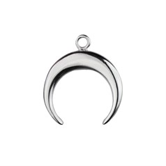 Crescent Moon Charm Pendant (16mm) Sterling Silver (STS)