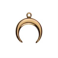 Crescent Moon Charm Pendant 16mm Rose Gold Plated Vermeil Sterling Silver (Extra Durable)