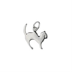 Cat Charm Pendant (14mm)  Sterling Silver (STS)